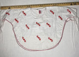 VTG Monirul Garments W XL White Red Embroidered Pearl Scalloped Blouse Top India Photo 0