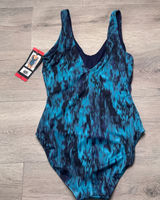 TYR Womens Controlfit One Piece Swimsuit Teal Blue Abstract UPF 50+ Size M‎ NWT Photo 0