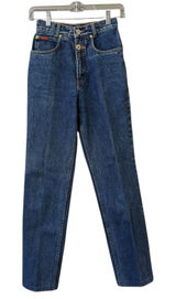 Vintage 90’s Lawman Western Slim Fit Straight‎ Leg Dark Blue Denim Jeans Size 1 Photo 0