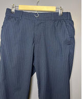 Abercrombie & Fitch Dress Pants Womens Med Blue Pinstripe Stretch Elastic Waist Photo 0
