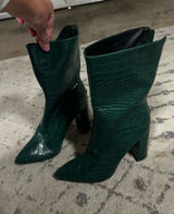 Green leather boots Size 8 Photo 0