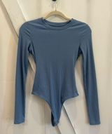 American Eagle Blue Long Sleeve Bodysuit Photo 0