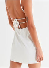 Urban Outfitters White Bodycon Mini Dress Adjustable Strap Hidden Zip NWOT Photo 0