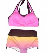 PINK 2-Piece Active/Swim Set – Sports Bra + Ombré Bottoms, M Photo 0