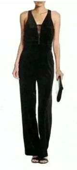 Romeo + Juliet $178‎ Couture Velour Lace Jumpsuit Whimsigoth Velvet Black Goth Photo 0