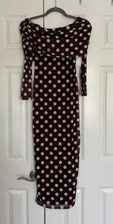 Polka dot midi dress Brown Size M Photo 0