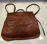 Fossil Claire Leather Backpack Purse Brown Pebbled Vintage Career School Casual Photo 0