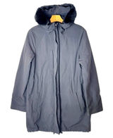 Comptoir Des Cotonniers Coat Women Large Black‎ Rabbit Fur Hood Parka Outdoor Photo 0
