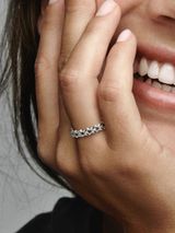 Pandora Band of Asymmetric Stars Ring in Sterling Silver 925 Size 9 Photo 0