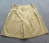 Forever 21 Khaki Tan Pleated High Waisted Tailored Shorts Women Size Small NEW Photo 0