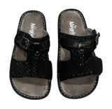 ALEGRIA PG LITE PEG-530 Black Dazzler Leather Slip On Slide Platform Sandals 39 Photo 0