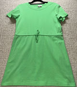 Pink Lily Mint Green Round Neck Casual Cotton Dress Cap‎ Sleeve Size S Tie Waist Photo 0