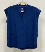 Healing Hands Purple Label Journey Camo Scrub Top Navy Blue XS 2352 Split Neck Photo 0
