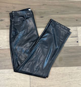 Abercrombie & Fitch ’90s Straight Ultra High Rise Faux Leather Pants Sz 6 Black Photo 0
