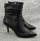 Bella Vita Size-6W~Woman Danielle Leather Black Slouch Ankle Booties Photo 0