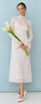 NWT Few Moda x Little White Looks Jen Dress size 8 white Lace bridal ivory Photo 0