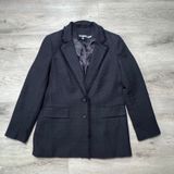 Karl Lagerfeld Paris Womens‎ Fringed Tweed Blazer Black 8 Medium Tailored Jacket Photo 0