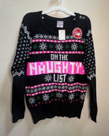Well Worn Black and‎ Pink Naughty List Sweater Photo 0