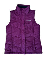 Columbia Purple Quilted Puffer Vest Womens Small Fleece Lined Insulated Winter Photo 0