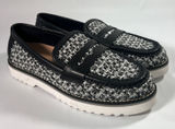 NYDJ Owen Penny Loafers‎ Bouclé Fabric Upper / Leather Trim Lug Sole Shoes 9M Photo 0