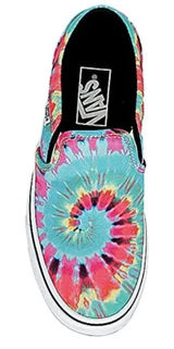 Vans Asher Slip-On Sneaker Women’s 9.5 Canvas Rainbow Tie Dye Multicolor‎ Photo 0