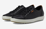 Ecco Black Leather Soft 7 Lace-Up Sneakers with White Sole - Euro 40 / US 9-9.5 Photo 0