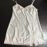 Victoria's Secret Light Blue and White‎ Striped Chemise / teddy Photo 0