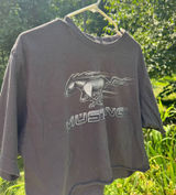 Mustang Graphic Tee Cropped Gray Size M Photo 0