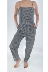 Forever 21 Black and White Check Checkered Plaid Jumpsuit Size Medium Photo 0