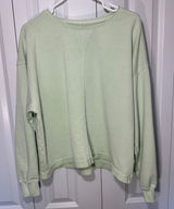C&C California Sweatshirt‎ Womens Large Mint Green Sunwashed Cropped Seam Detail Photo 0