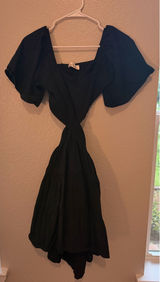 Shy Velvet Open Sides/Back Dress - Black Size S Photo 0