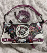 Ed Hardy Skull & Floral Chain Shoulder Bag / Crossbody Photo 0
