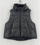 Love & Sports Hooded Puffer Vest XXL Black Zip Up Layering Athleisure Cozy Chic Photo 0