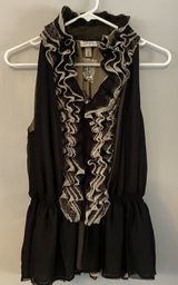 Robert Rodriguez Target Size M Ruffled Sleeveless‎ Georgette Chiffon Blouse Photo 0