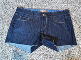 Paige Diego Dark Wash Denim Cut Off‎ Shorts Women 27 Low Rise Raw Hem WA643 Photo 0