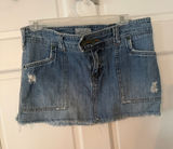 Vintage Abercrombie & Fitch Light Wash Distressed Denim Mini Skirt Size 6 Photo 0