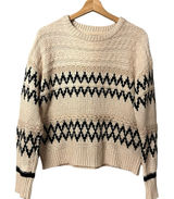 Skies Are Blue Womens Fair Isle Knit Sweater Sz S Preppy Heritage Nordic Chunky Photo 0