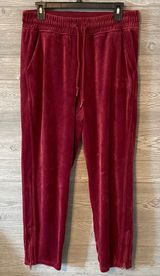 PINK Victoria's Secret‎ Velour Track Pants Zippered Ankle Burgundy Joggers Photo 0