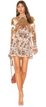 Free People Lady Luck Dress L Cream/Rust Photo 0