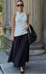 Zara Asymmetrical Draped Twist Open Back Maxi Dress Black and Cream Size Small Photo 0