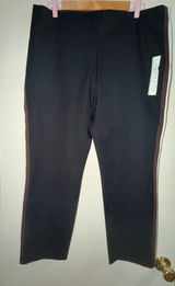 A New Day Skinny Ankle Pants Womens Size 18 R Black - Brown & White Stripe Nwts Photo 0