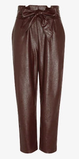 NWOT Commando Faux Leather Paperbag Waist Pants in Oxblood Belt size small Photo 0