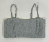 Brandy Melville Blue White Pinstripe Smocked Crop Cami Top Adjustable Straps Photo 0