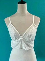 New with tags aerie white lace bralette in size large Photo 0