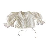 Reworked cottagecore puff sleeve lace up blouse 🔥 White Photo 0
