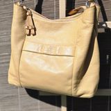Kate Spade Cream Leather Soft Neutral Hobo Boho Casual Shoulder Purse Bag Photo 0
