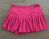 Gold Hinge Pleated Tennis Skirt with Built-In Tennis Shorts Pink Photo 0