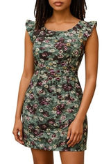Darling April Dress Spearmint Green‎ Floral Linen Blend Pockets Large NWT Photo 0