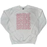 Bride sweatshirt pink white cowgirl rodeo themed western bubble letters small Photo 0