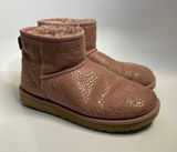 UGG Classic Mini Boots Women Size 8 Pink Good Metallic Snake Print Shearling Photo 0